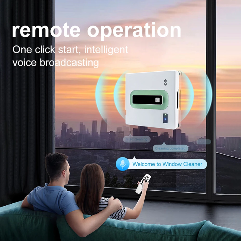 Window Cleaning Robot 5000PA Large Suction Spray Electric Window Cleaning Robot anti-fall Remote Control Vacuum Cleaner