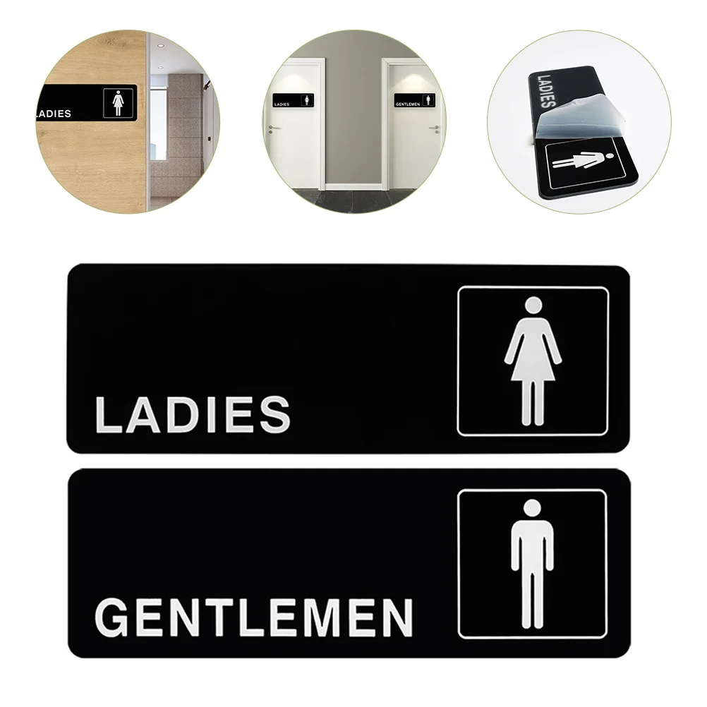 

2pcs Gentlemen's and Women's Emblemss Adhesive Bathroom Door Signs Emblems for Business