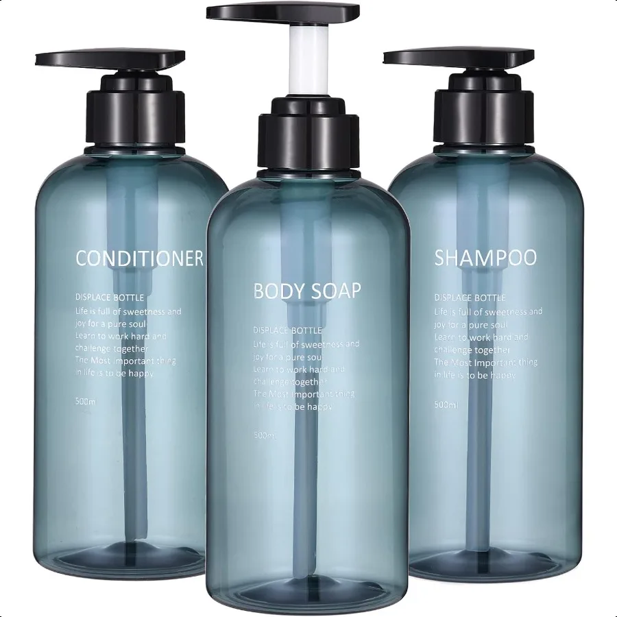 

Shampoo and Conditioner Dispenser Bottles3pcs 16.9oz Plastic Empty Refillable Pump Lotion Bottle Containers Set for Guest Bathr
