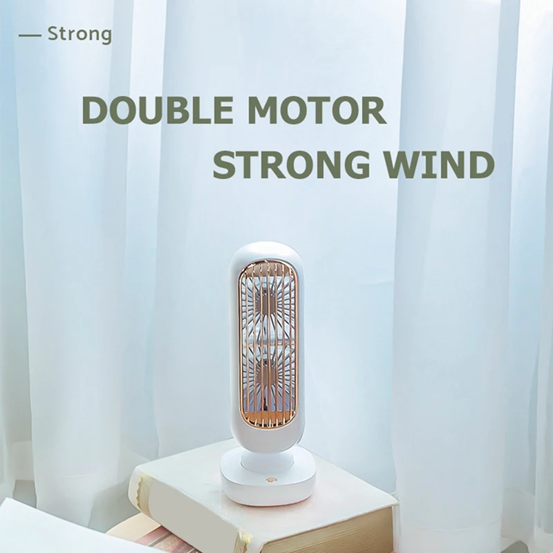 New Stand Mini USB Fan Battery Rechargeable Tower Table Fan Type-C Portable Desktop Air Cooler For Home Study Camping