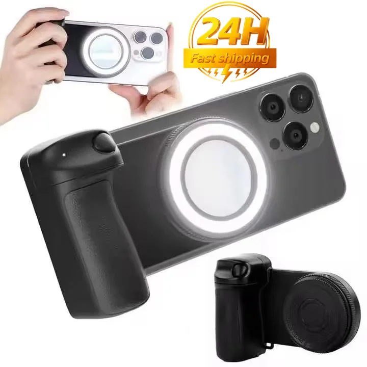 

Magnetic Phone Camera Shoot Hand Grip Phone Holder Shooting Aid Remote Control Handle for Smart PhoneiPhoneAndroid