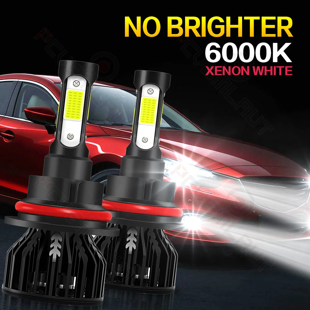 

PCVBMLAUT 2PCS Car lights 9007 Super Bright LED Headlights High Low Beam Fog Light Bulb White 6000K Car accsesories