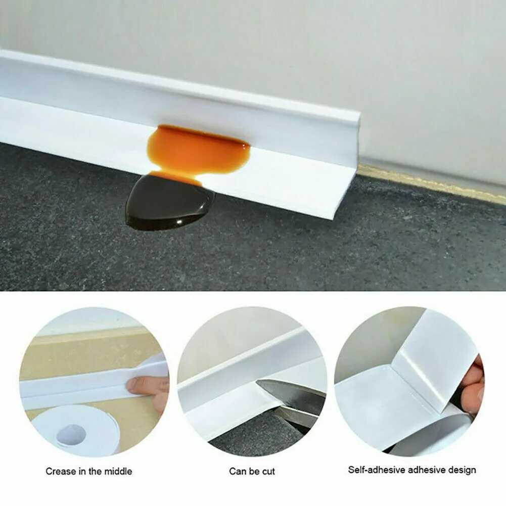 Bath Wall Sealing Strip Self Sticker Kitchen Caulk Tape Sink Basin Edge 3.2M Wall Tape For Bathroom Kitchen Home Decoration New