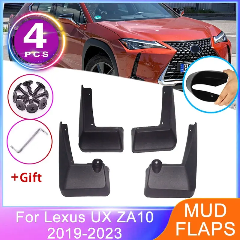 

Для Lexus UX 200 250h 260h 300e ZA10 2019~2023, 4 шт., автомобильные брызговики, передние и задние, защита колесных арок, антибрызговые