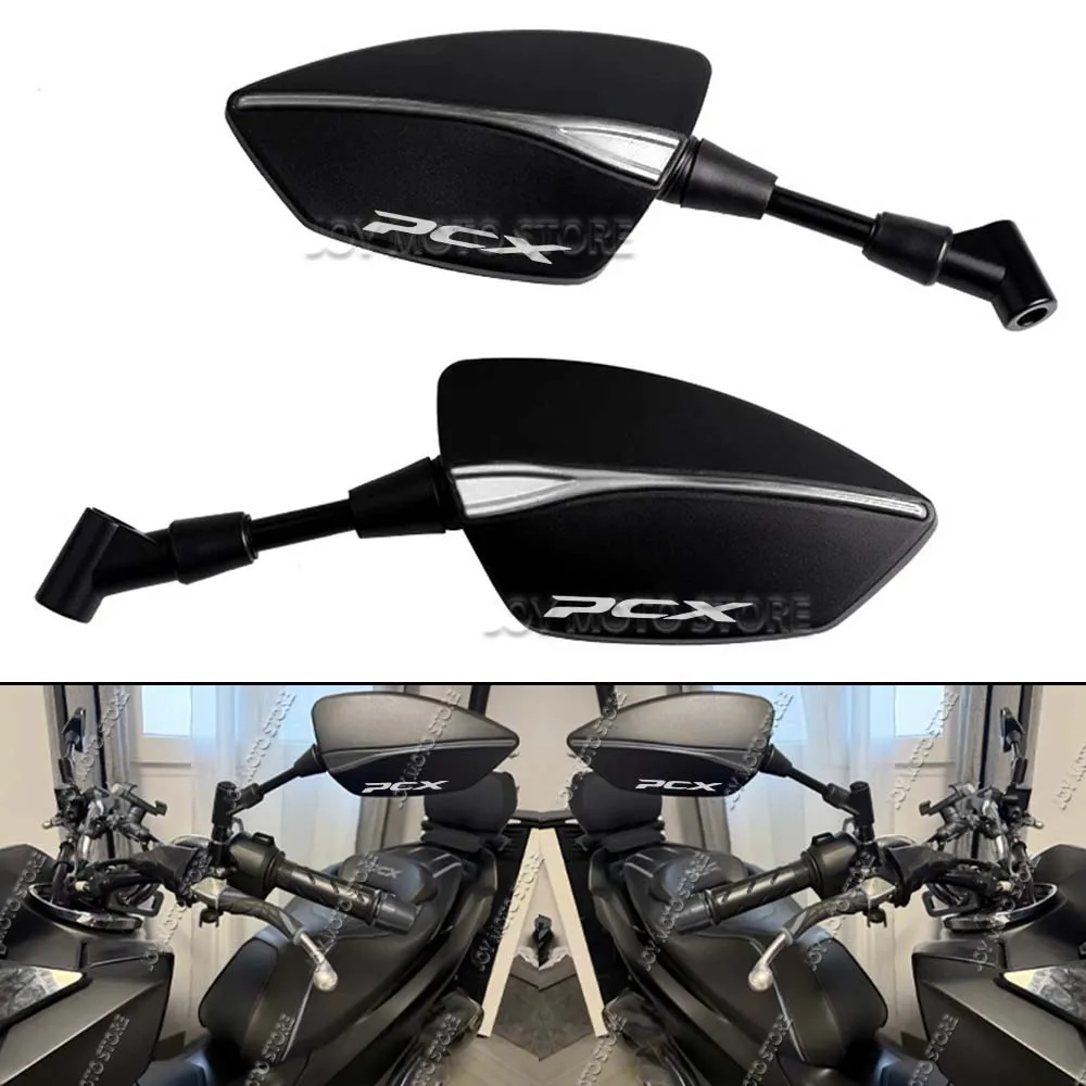 

For Honda PCX 125 150 160 Universal CNC Aluminum Tomahawk Rearview Mirrors 8mm 10mm Motorcycle Side Mirrors