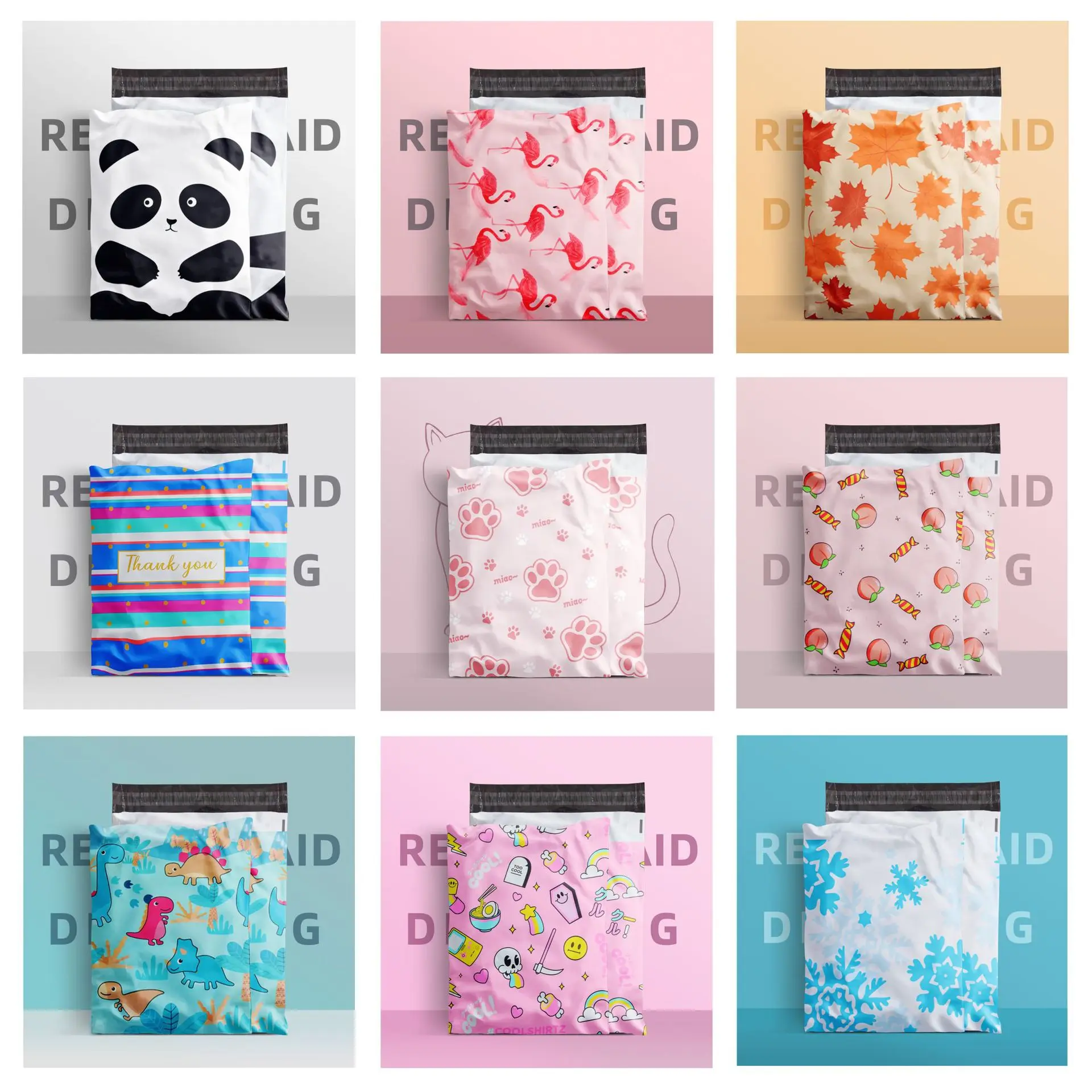 

10PCS Poly Mailers 10x13 Inch Self-Seal Shipping Bags Cute Packaging Bags Plastic Mailer Mailing Envelopes for Boutique Clothing