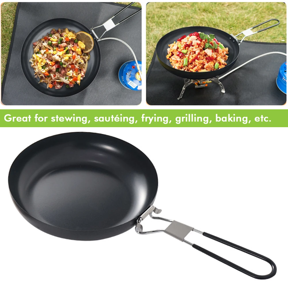 Nonstick Frying Pan Foldable Handle Non Stick Skillet Easy Cleaning Non Stick Camping Pan Multifunctional Camp Cooking Supplies