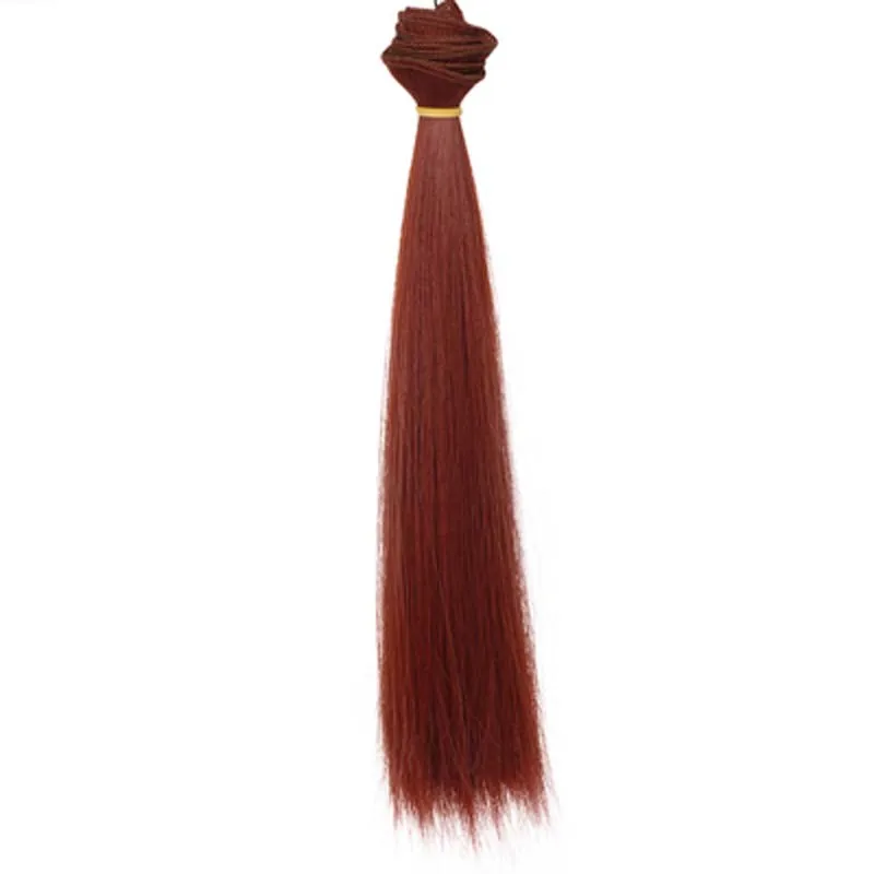 1 stücke Haar Refires Bjd Haar 25 cm * 100 CM Schwarz Rosa Braun Khaki Weiß Grau Farbe lange Gerade Perücke Haar für 1/3 1/4 BJD Diy