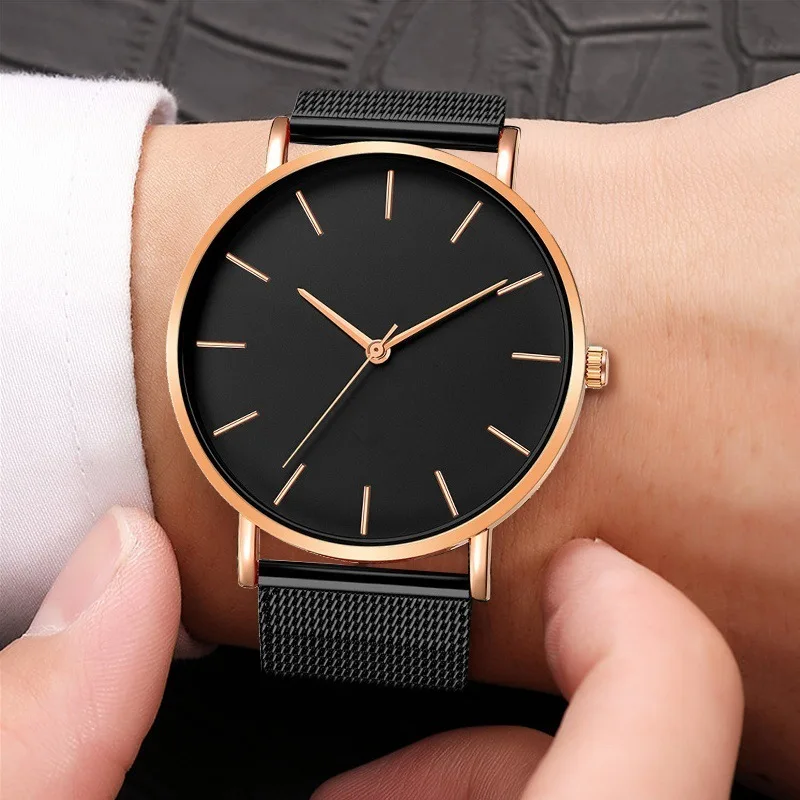 Men Luxury Brand Watches Men Business Stainless Steel Mesh Quartz Watch Women Fashion Dress Watch Relogio Masculino Ladies Watch