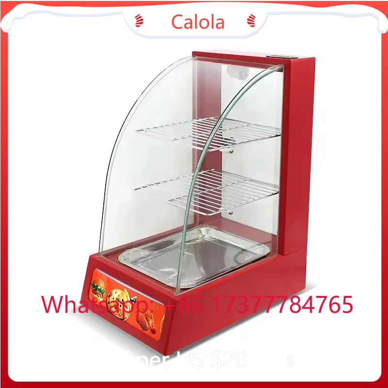 Arc-Shaped Temp Control Display Warmer Stainless Steel Commercial Fast Food Burger Heated Cabinet Easy Clean Energy Save