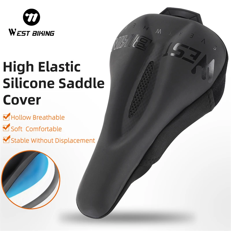 

WEST BIKING Bike Saddle Cover Thickened Hollow Breathable Bike Seat Cushion Cover Mountain Outdoor Cycling Saddle Accessory