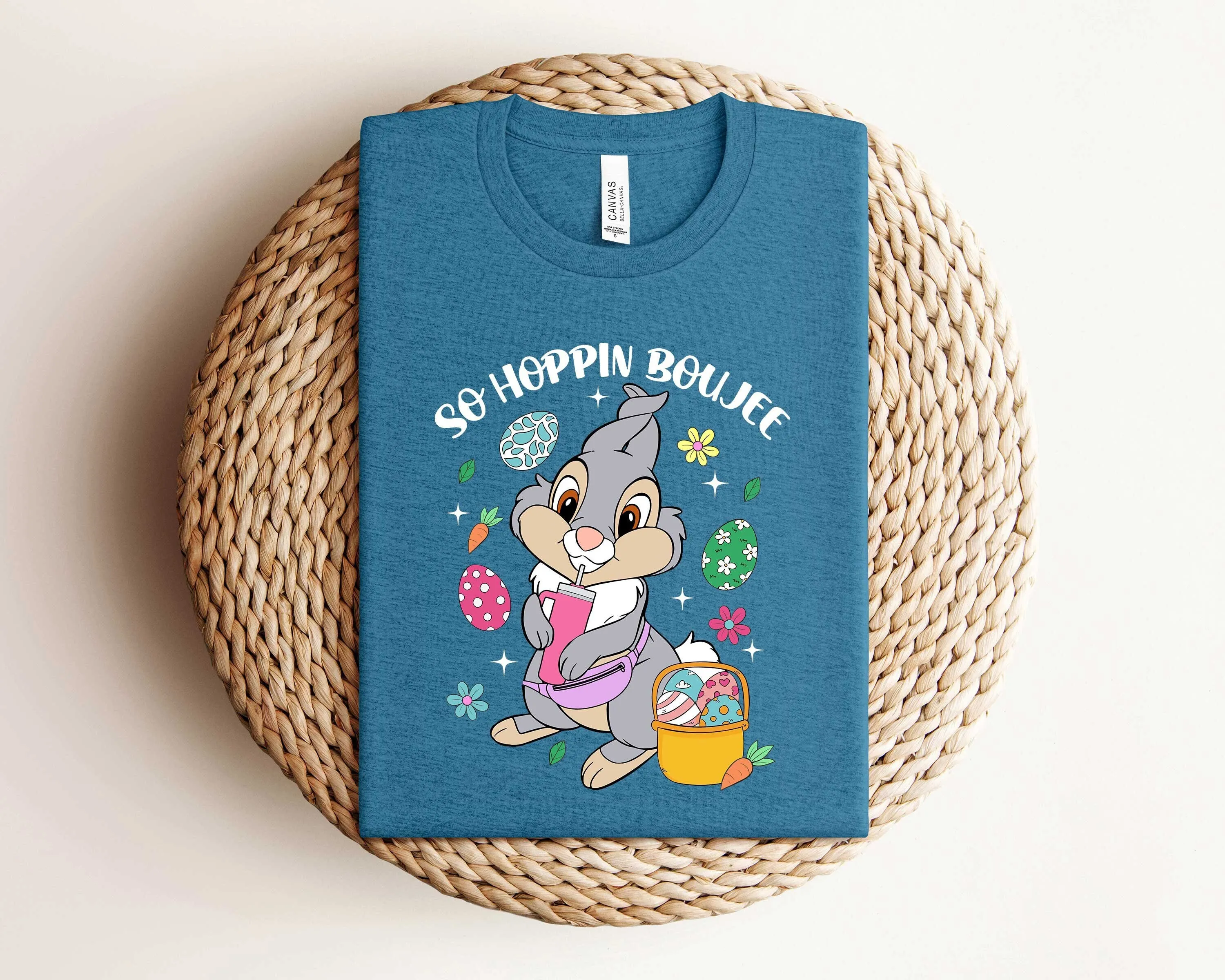 So Hoppin Boujee Easter T Shirt Retro Sweat Funny Bunny Cute Happy