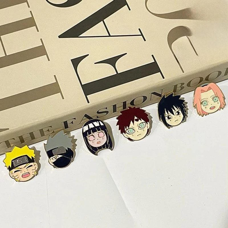 Anime Naruto Emaille-Anstecker Sasuke Kakashi Sakura Gaara Hinata Metall-Brosche Reversnadel Rucksack Kleidung Dekoration Fans Sammlerstücke Geschenke – Detail 13