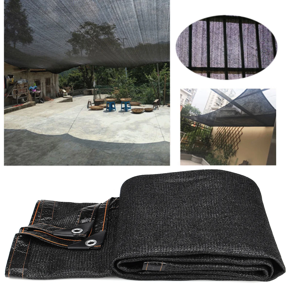 85% Anti-UV Balcony Sun Shade Sail Mesh Shade Cloth Sunblock Mesh Cover Taped Edge With Grommets   for Sun Shelter Garden Patio