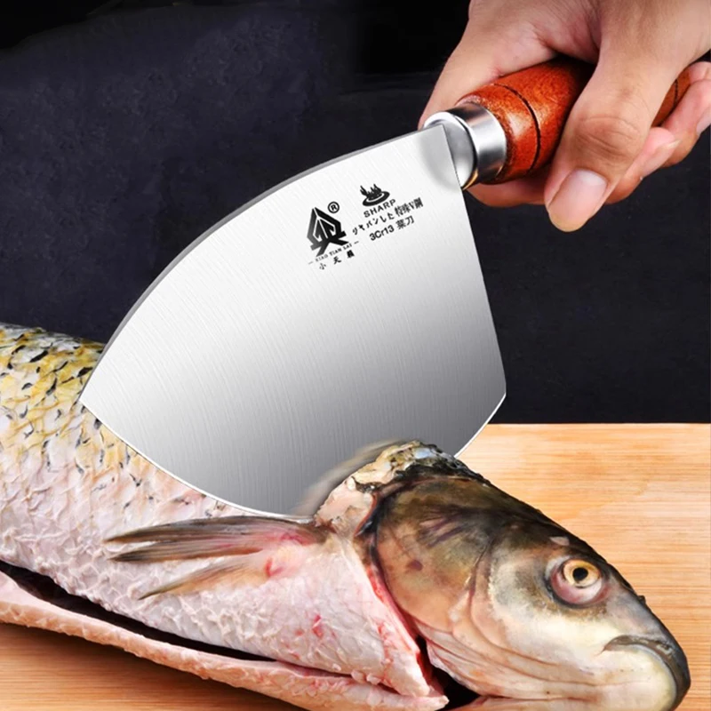 Stainless Steel Slicing Knife Commercial Fish Killing Knife for Tuna Cutting Professional Butcher Fish Scale Tool Meat Cleaver