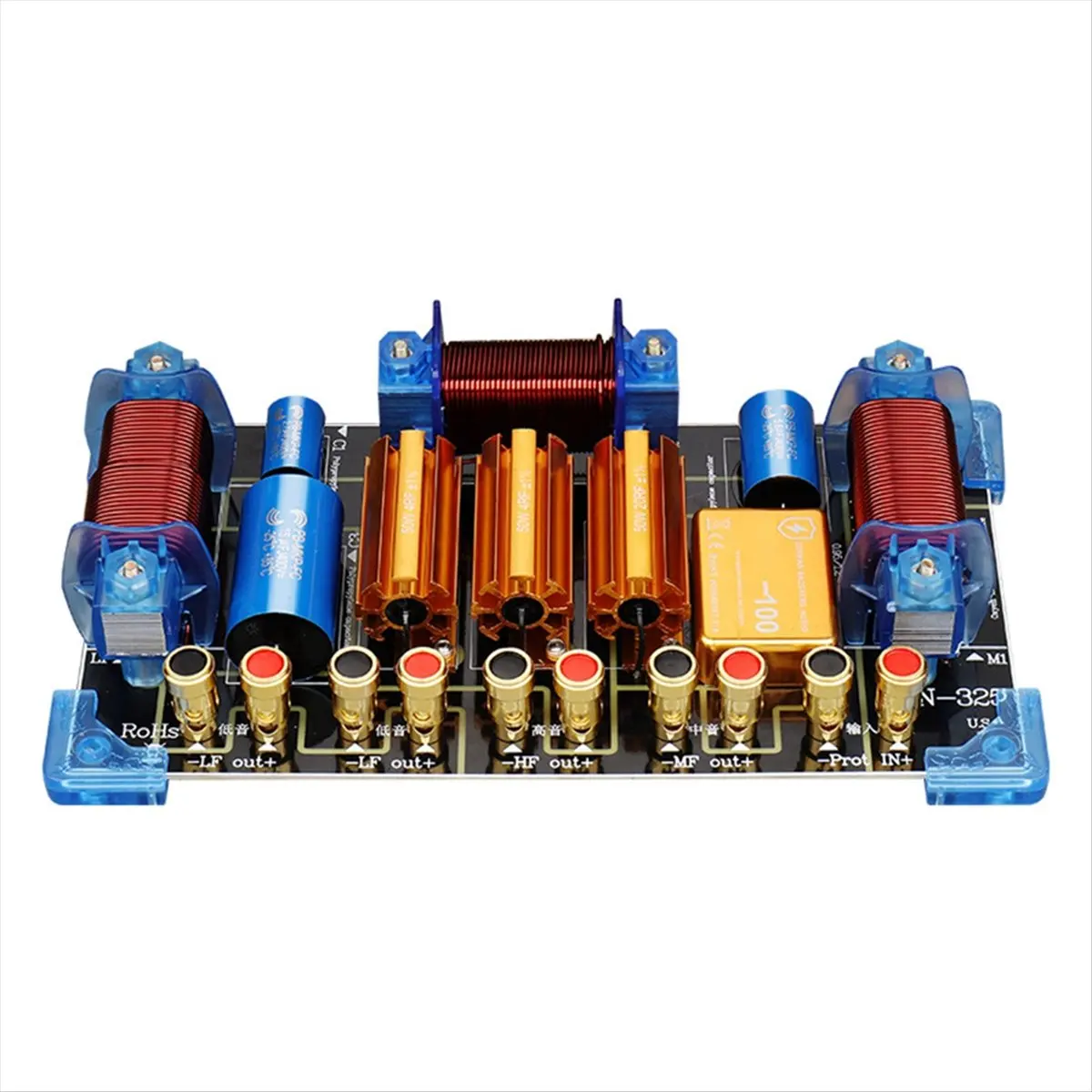 A59E High Power Frequency Divider 1 High 1 Mid 2 3 Way Speaker Crossover 2300W High Power for 15inch 18inch Speaker