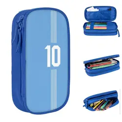 Argentina Number 10 Football Pencil Case Messi Pencilcases Pen Box Kids Large Storage Pencil Bags School Supplies Stationery