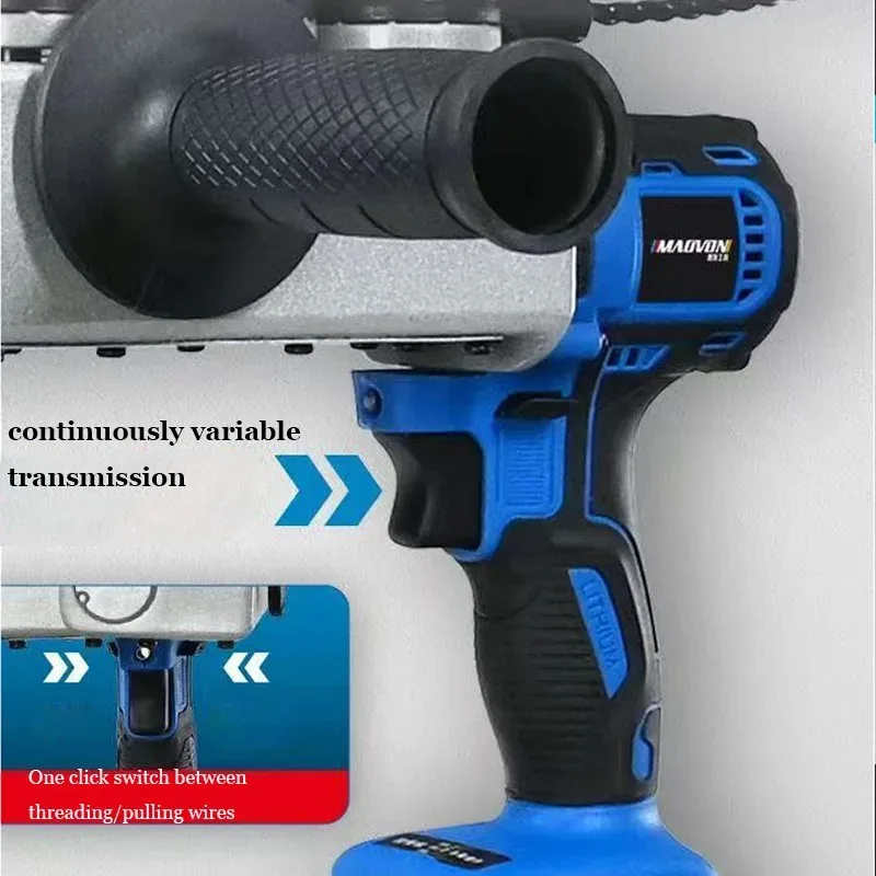 【 Hot】Automatic Threading Machine Electrical Wire Threading Machine Electric Wire Puller AC110V-240V DC21V