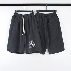 Pantalones cortos de algodón de estilo Hip Hop para hombre, Shorts informales lavados con uñas de SAINT OF MICHAEL de nueve pulgadas, Estilo Vintage, Kanye West