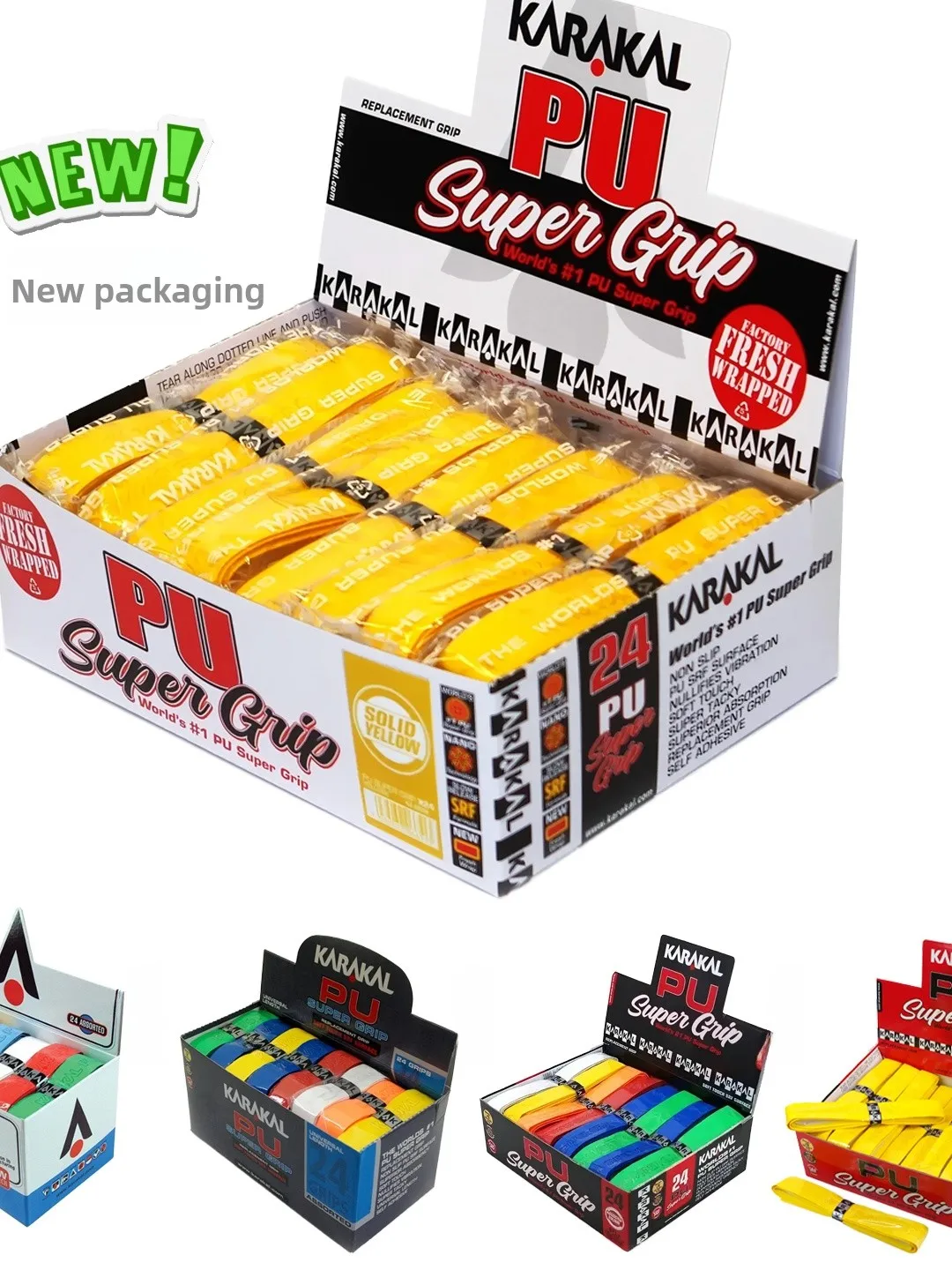 

KARAKAL Thiened Nano PU Sweat Absorbent Hand ip for Tennis Raet Badminton Raet Wall Ball Raet Sports Fitn