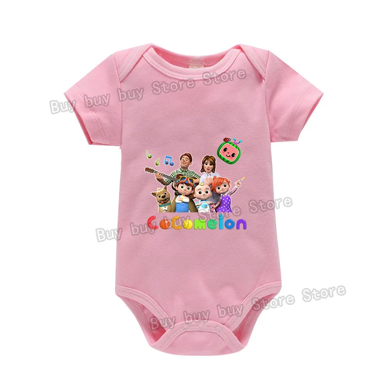 ملابس أطفال من Cocomelons للأولاد والبنات مطبوع عليها رسوم كرتونية للأطفال حديثي الولادة من القطن بأكمام قصيرة هدية للأطفال الصغار #6