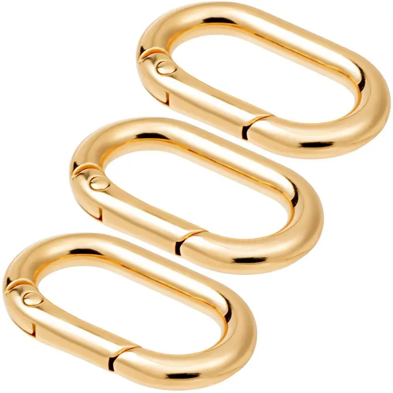 Oval spring ring buckle3Set，Metal keychain wallet clip，DurableOType Ring，Suitable for keychains、Backpack and keys