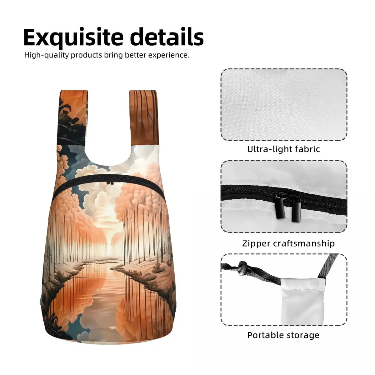 River Reflecting Soft Pink Forest Student Backpack School Bag Hiking Travel Daypack for Boys Girls Storage Bookbag Shoulder Bags