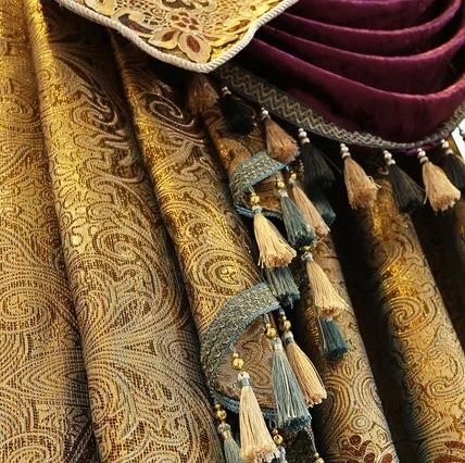 Benutzerdefinierte Größe!! Europäische Schwerindustrie Stickerei Hohl Gold-Kaffee Pfingstrose Blume Luxus Vorhänge für Wohnzimmer Esszimmer Schlafzimmer – Detail 13