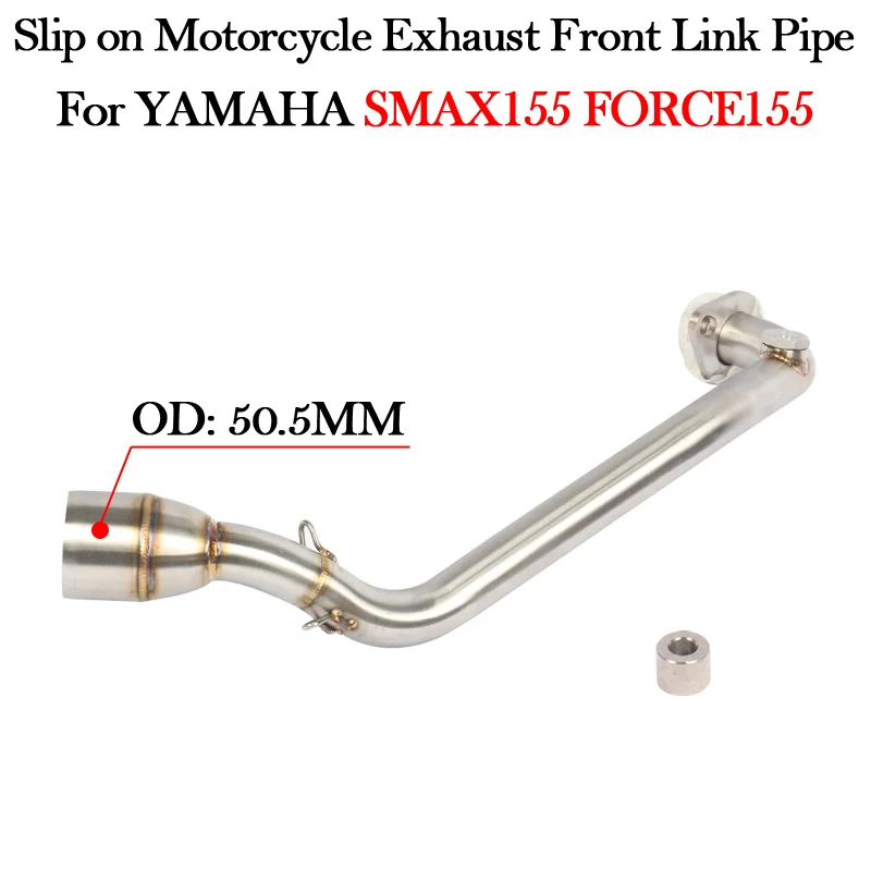 

Slip On For YAMAHA SMAX155 FORCE155 Motorcycle Exhaust System Modify Escape Moto Stainless Steel Front Link Pipe Connection 51MM