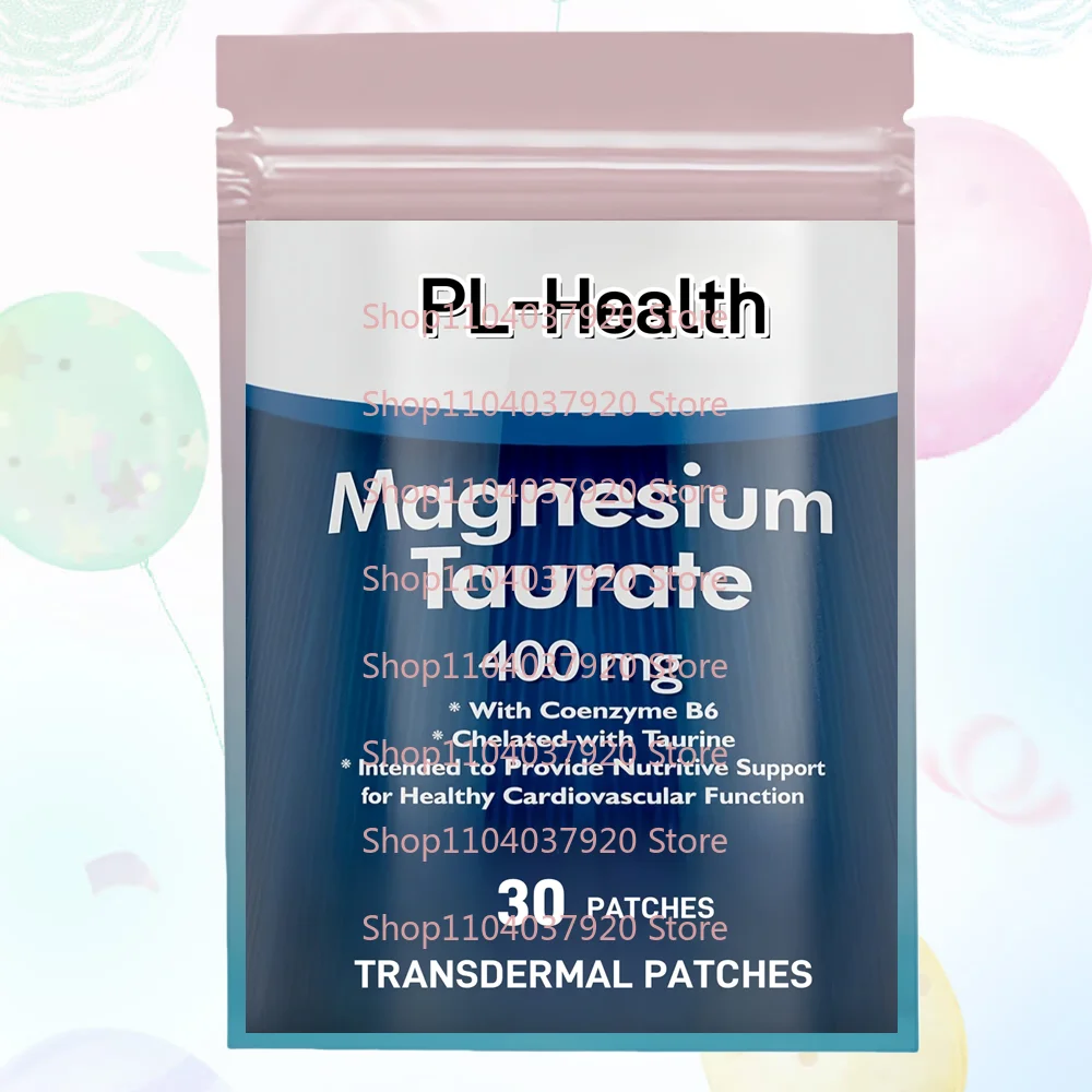 30 Parches Transdérmicos de Taurato de Magnesio con Taurina y Coenzima B6 para la Salud Cardiovascular y la Función Nerviosa