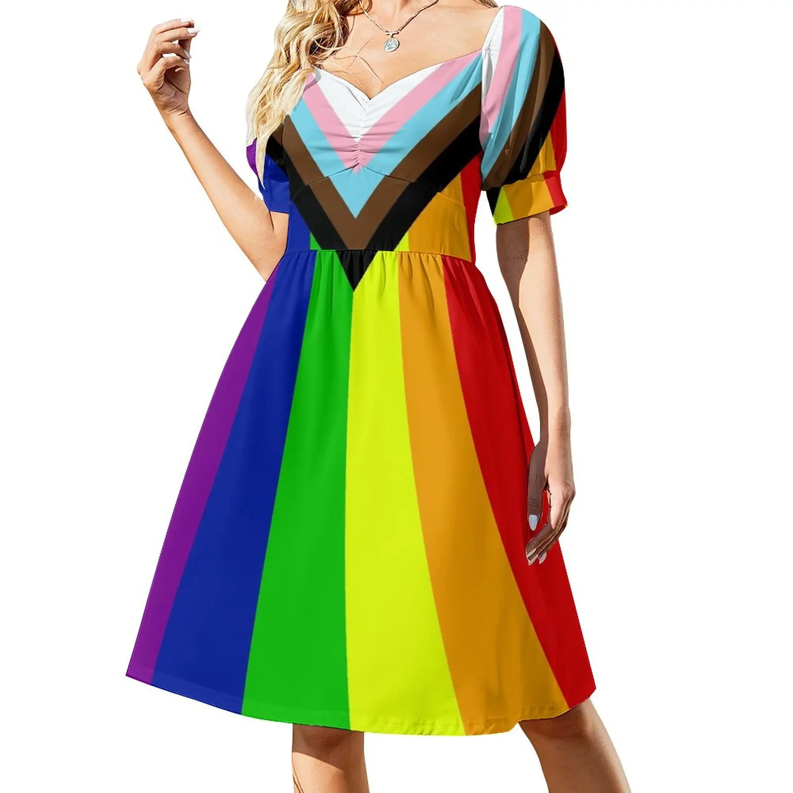 

“Progress” Pride Flag by Daniel Quasar Sleeveless Dress elegant party dress for women 2023 clothes for women summer dress daily