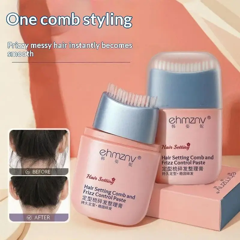1Pc Styling Tool Hair Wax Stick For Women Long Lasting Hold Pomade Control Broken Frizz Styling Wax Shaping Paste Styling Comb