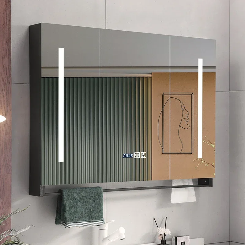 Nordic Originality Bathroom Cabinets Multifunctional Touch Bathroom Cabinets Wall-mounted Home Furniture Compartiment HBMC