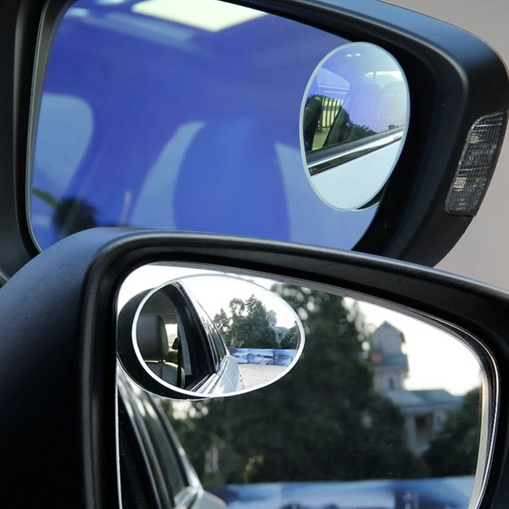 

Egg Shape Blind Spot Mirror Pair 360 Rotatable Sway Adjustable Waterproof Rust Resistant Glass for Interior Exterior Use Clear
