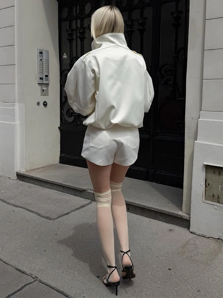 Damenmäntel mit Stehkragen, Kordelzug am Saum, Langarm, Oversize-Jacken, Herbst, Damen, einfarbig, locker sitzender Mantel, schicke neue Oberbekleidung – Detail 15