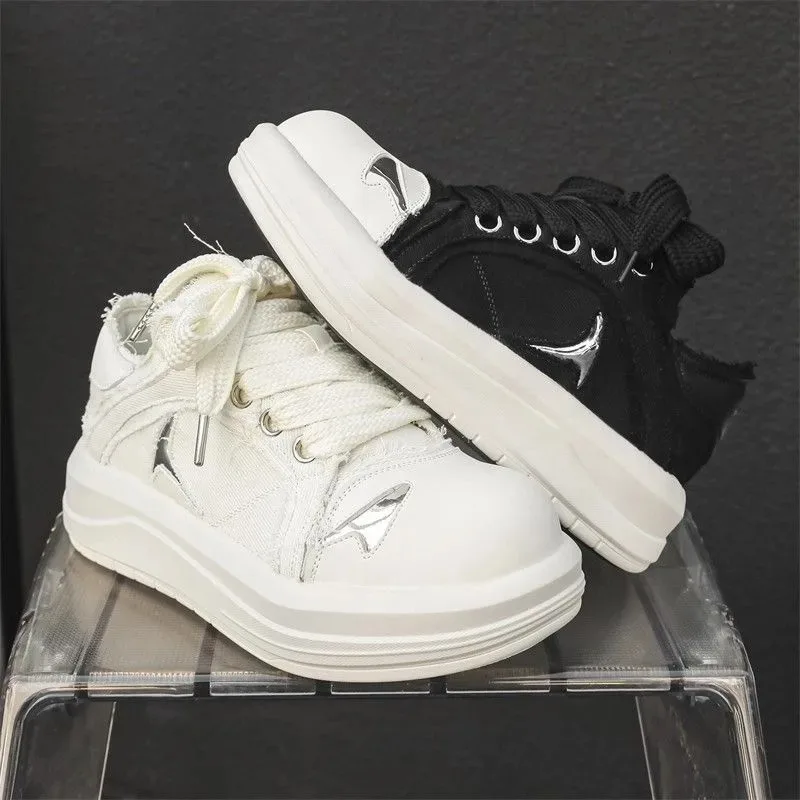 

New Couple Sports Casual Shoes, Same Style for Both Men and Women, Autumn Thick-soled Height-increasing Canvas Shoes