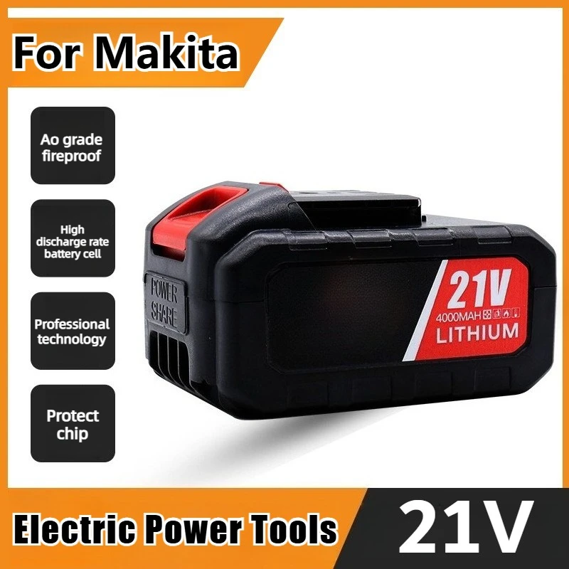 Universal Plug Rechargeable 21V Battery Pack Replacement for Makita 18V 21V Wrench Electric Drill Lawn Mower Electric Power Tool