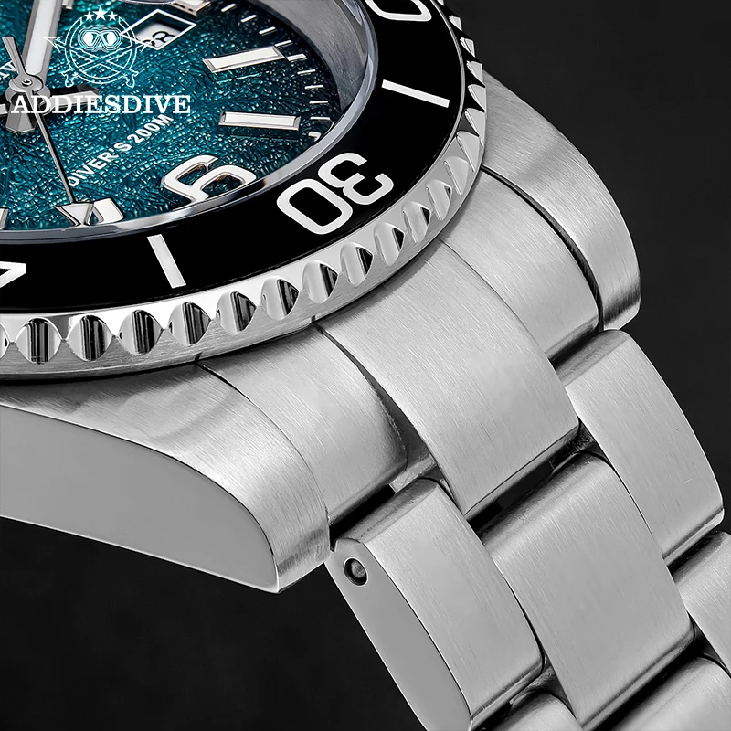ADDIESDIVE 41MM Men Quartz Watches AD2513 Reloj BGW9 Luminous Watches Rotatable Bezel 200m Waterproof Stainless Steel Male Watch