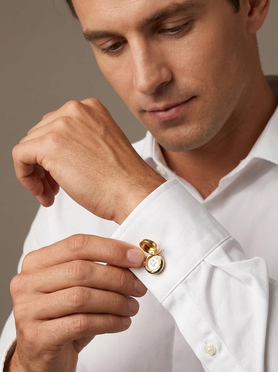 8Styles Statement Mens Cabochon Glass Butterfly Art Picture Button Cover Clasp Golden And Silvery Colors Plated