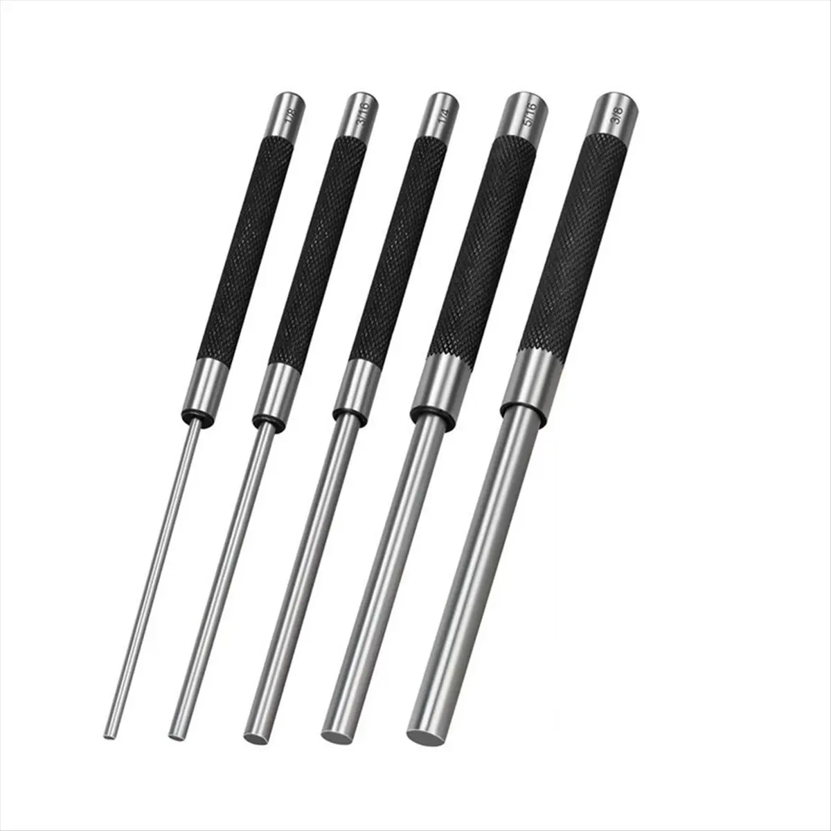 5PCS Roll Pin Punch Set,8-Inch Carbon Steel Pin Punch Tool Kit (1/8IN to 3/8IN) with Storage for Watch & Jewelry Repair