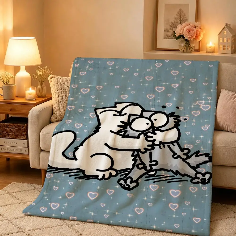 Animation S-Simons Cat Throw Warm And Soft Suitable For Bedroom Living Room Sofa Bed Office Travel Camping