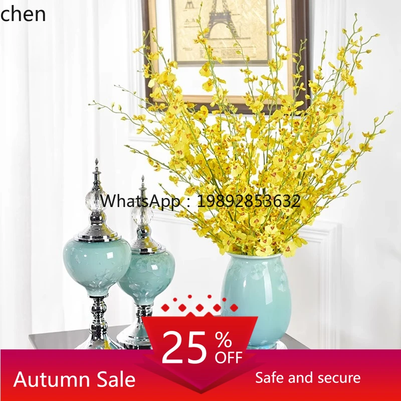 

vase ornament high-end living room flower arrangement home luxury dining table ceramic decoration