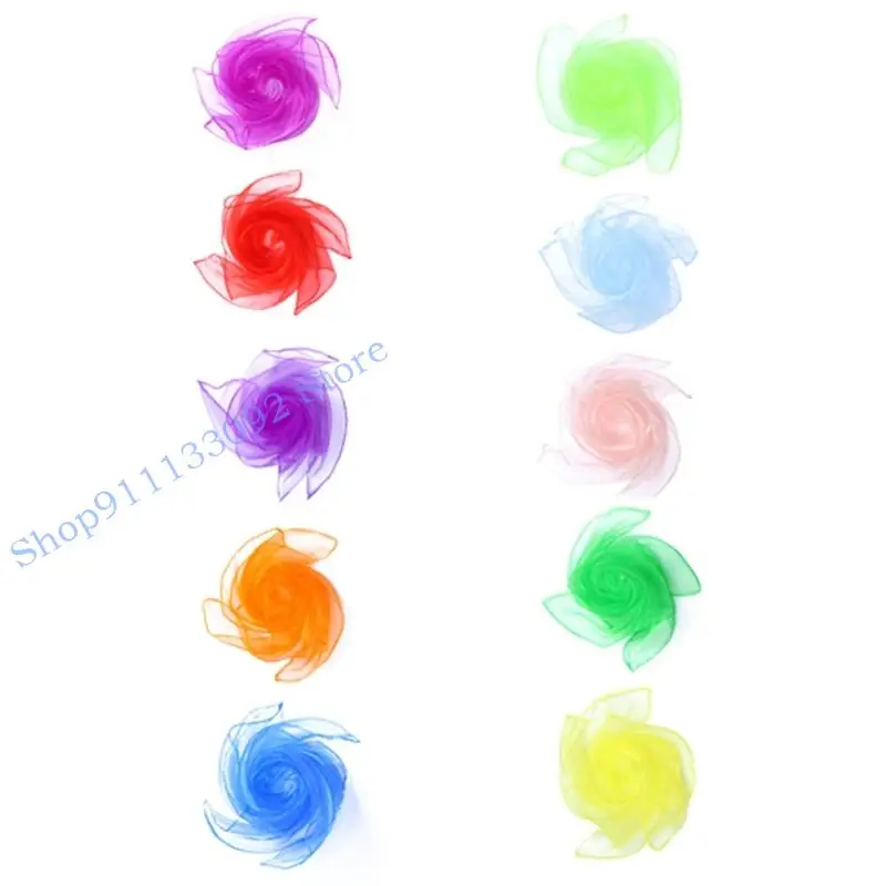 H9ED 10 قطعة وشاح شيفون شفاف لروتينات الرقص نسيج ناعم متجدد الهواء حركة الرقص الدعائم النسيج العملي القابل للغسل #4