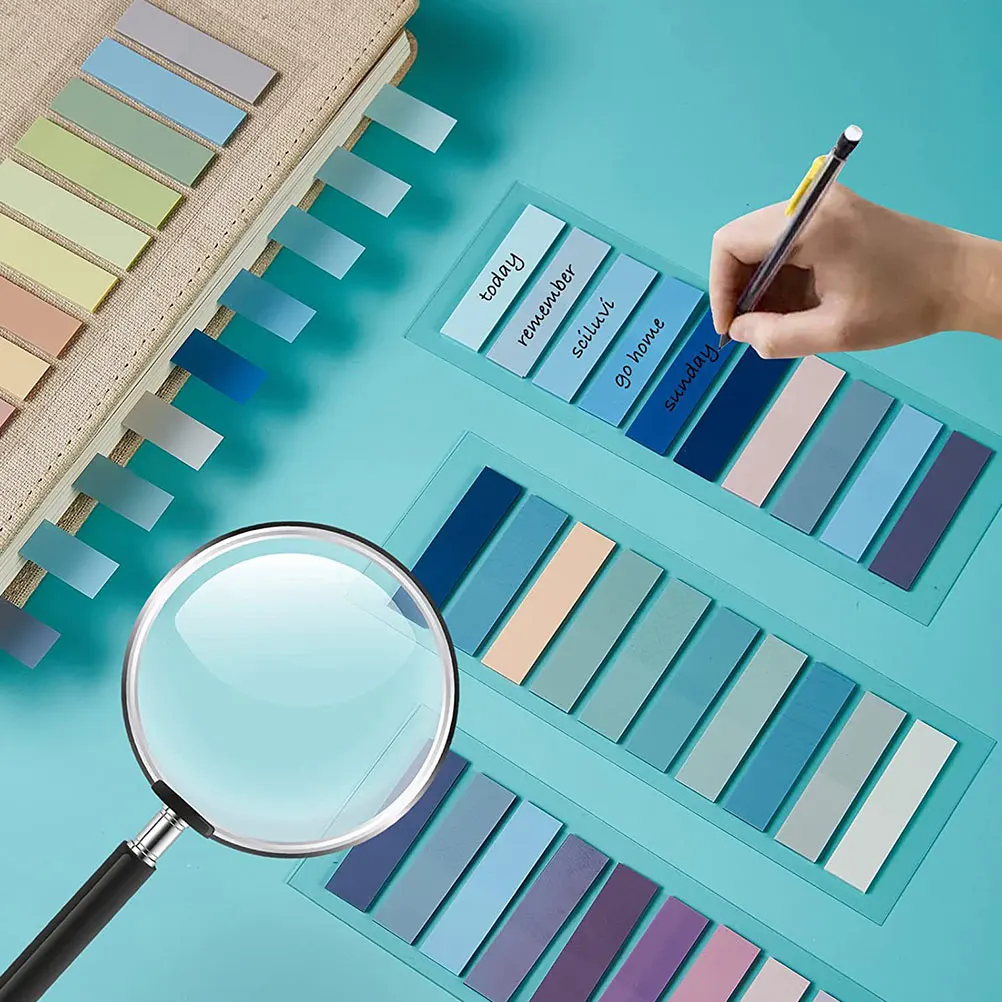 

8 Books Self-adhesive Highlight Strips Page Marker Tabs Marks for Reading Highlighter Student