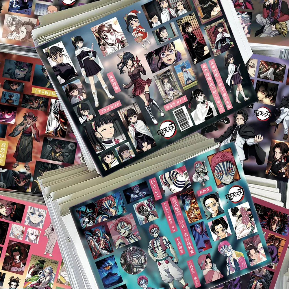 8Pcs for Demon Slayer Sticker cartoon and Anime Waterproof Decals Laptop Phone Stationery Decals Hand Account Decoration Sticker