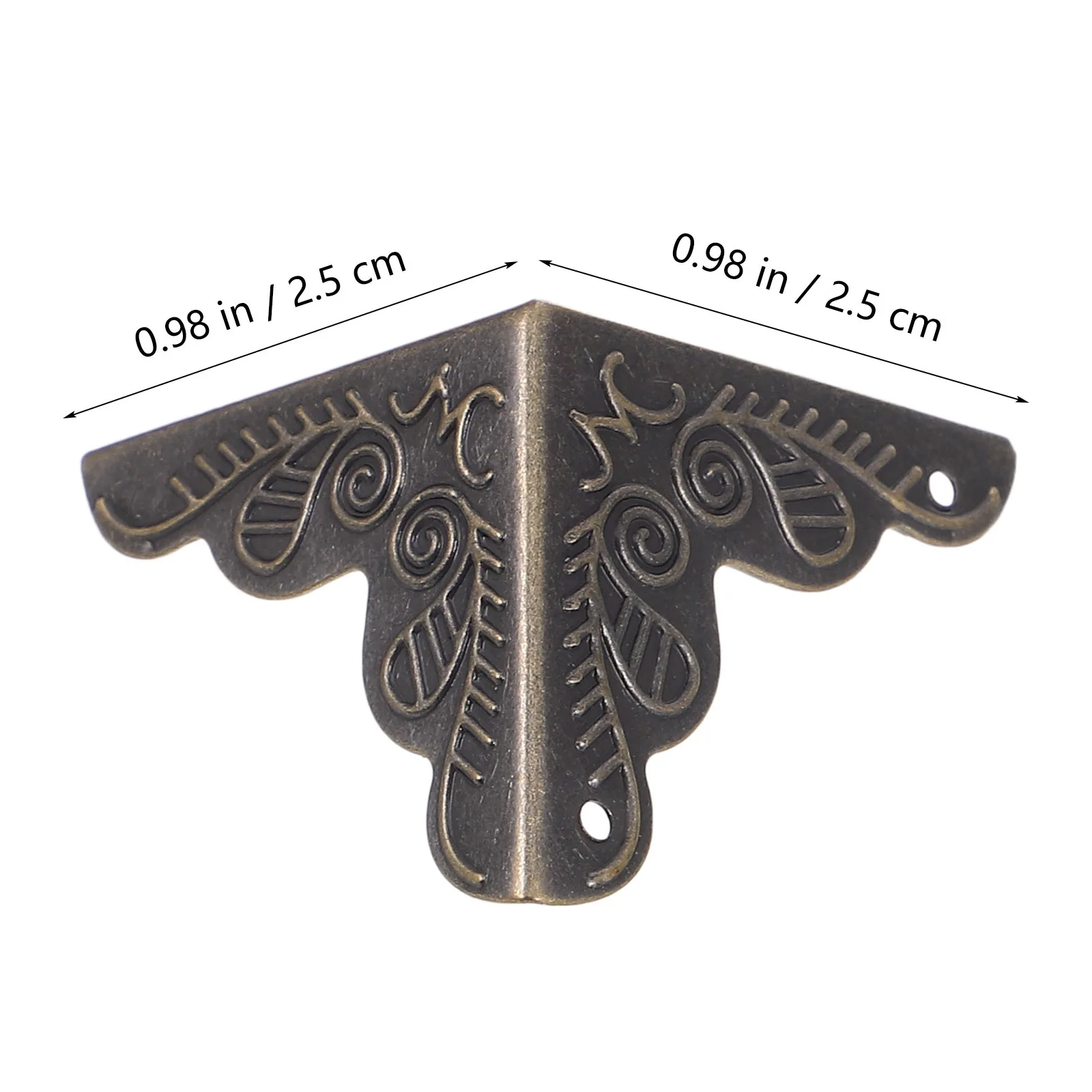 100 قطعة حماة زوايا الصدر الحديد خمر نمط صندوق حافة الحرس لخزائن المجوهرات الخشبية زخرفة الأثاث