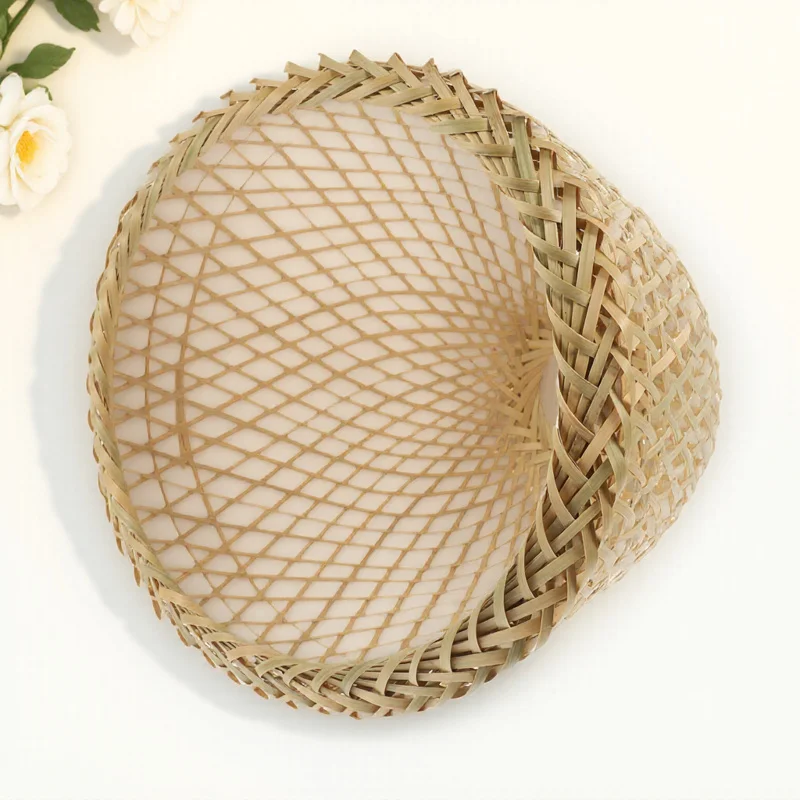 

Bamboo Ceiling Lamp Shade Vintage Pendant Light Cover Soft Light Shade Decorative Hanging Lamp Cover Ideal for Bedroom Living