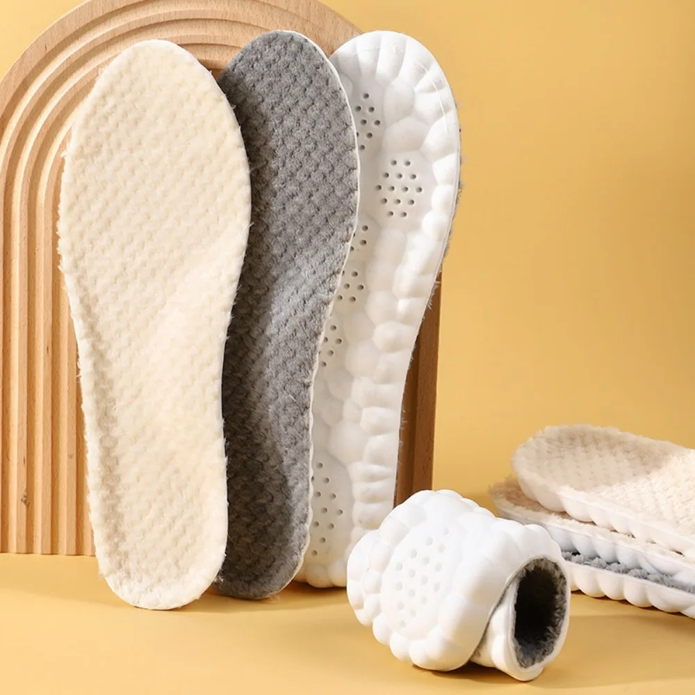 Insoles Winter Plush Thickened - Warm Sweat - Absorbing Anti - Odor & Antibacterial Comfortable for Snow Boots & Martin Boots