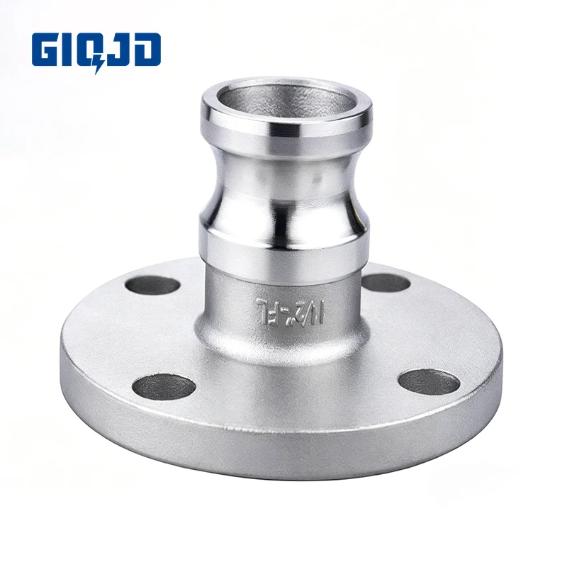 

304 Stainless Steel Quick Coupling Type F Round Flange Male End Adapter 1/2" 3/4" 1" 1-1/4" 1-1/2" Flanged Quick Connect Fitting