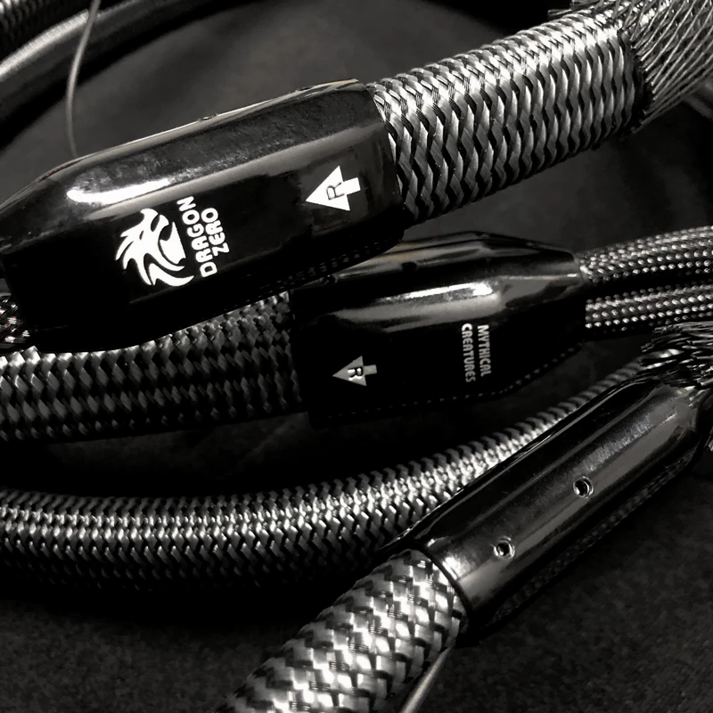 Hi-end Dragon Speaker Cable Silver Banana Plug / Y Spade Plug Zero Full-Range / Bass Biwire Combo HiFi Audio LoudSpeaker Cables